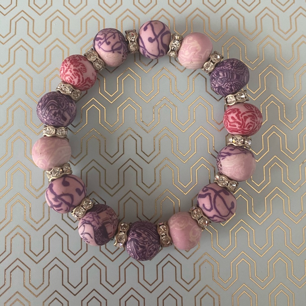💐Pink & Purple Rhinestone Bracelet💐